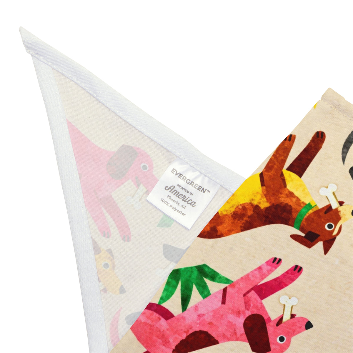Long Dog In The Grass Patterned Pet Bandana — Colorful Running Dogs Print for Small & Large Pets