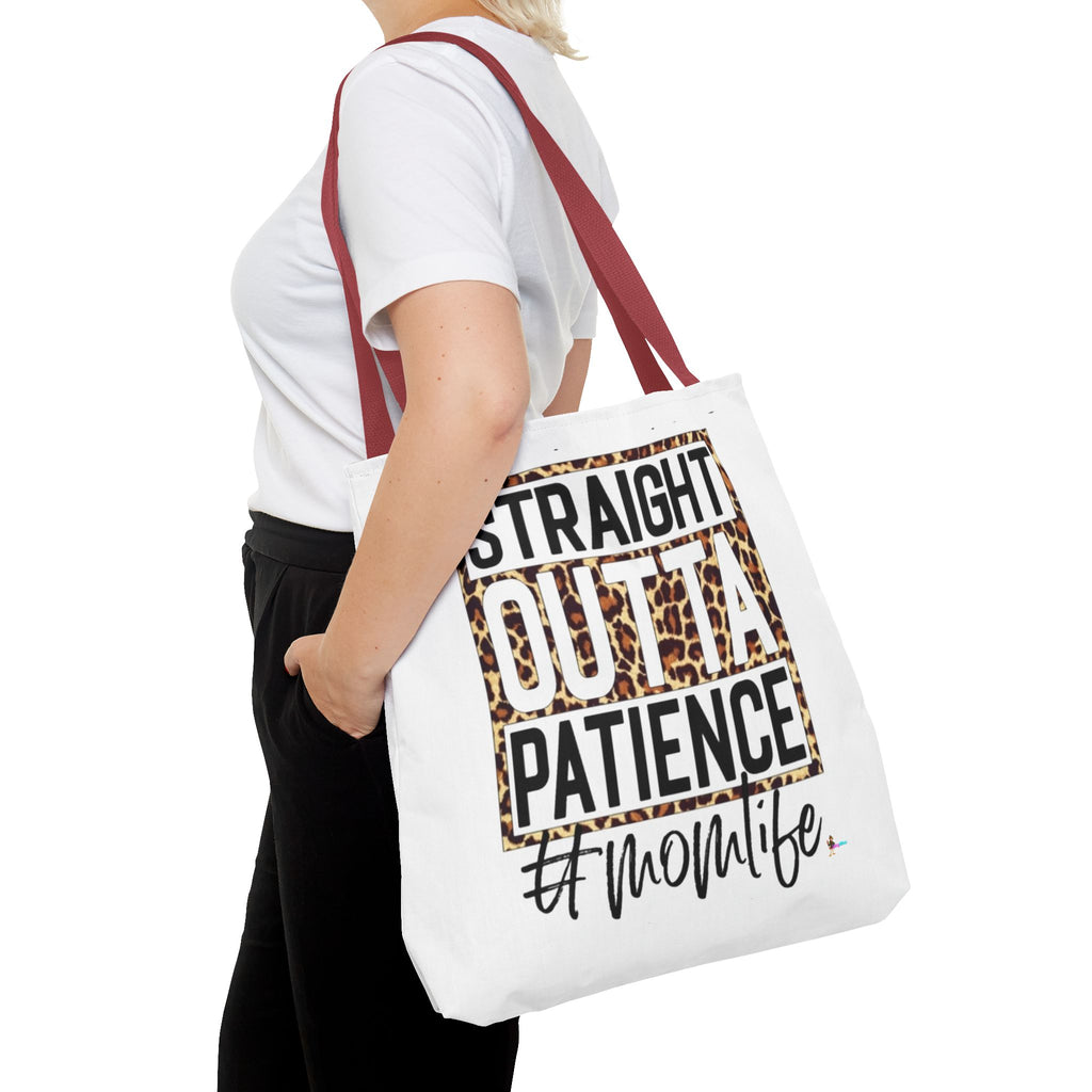 Straight Outta Patience #MomLife  Leopard Tote Bag Funny Mom Gift