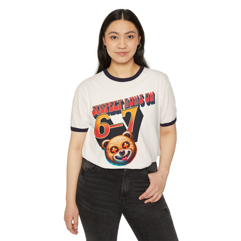 Suspect Runs On 6-7 Beary Ringer T-Shirt