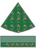 Santa Hat - Green 'Merry Christmas' Pattern with Santa & Reindeer Holiday Hat