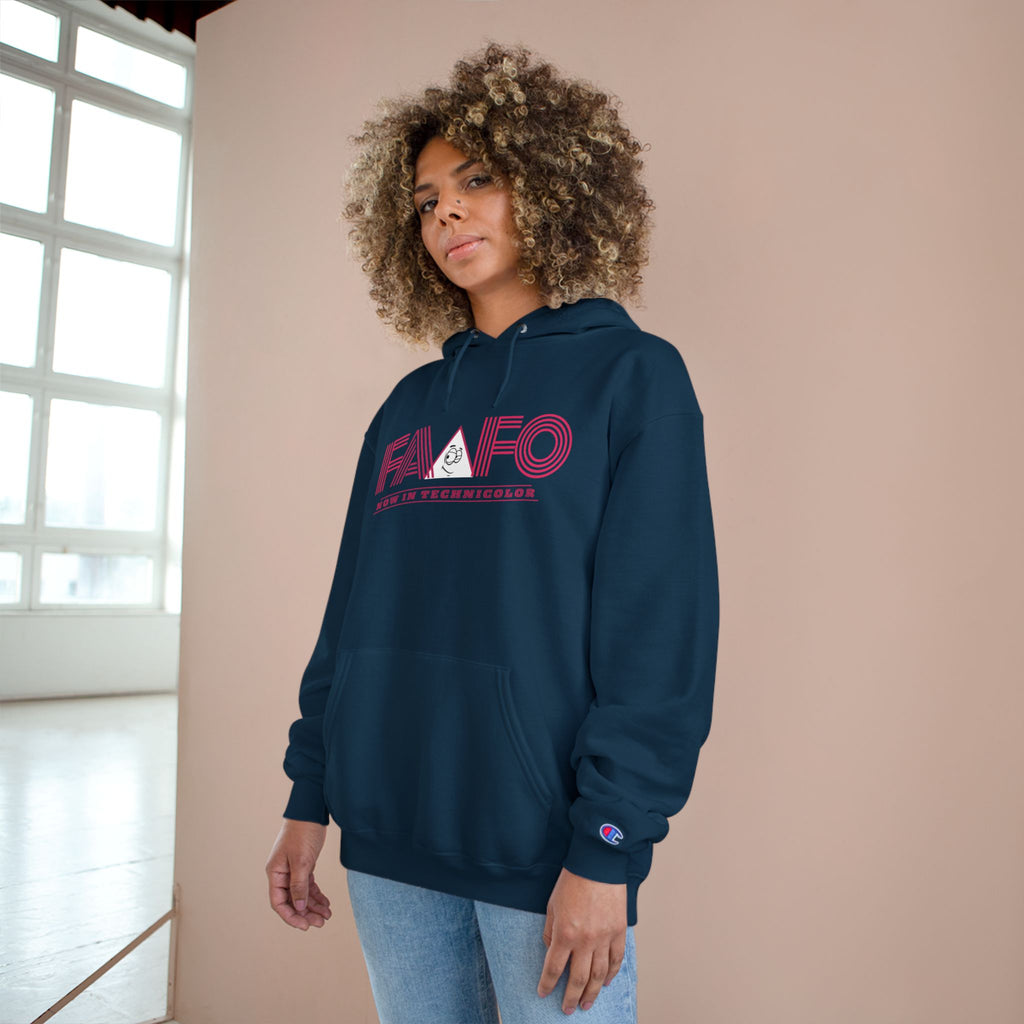 FAAFO Now In Technicolor Simple Champion Pullover Hoodie