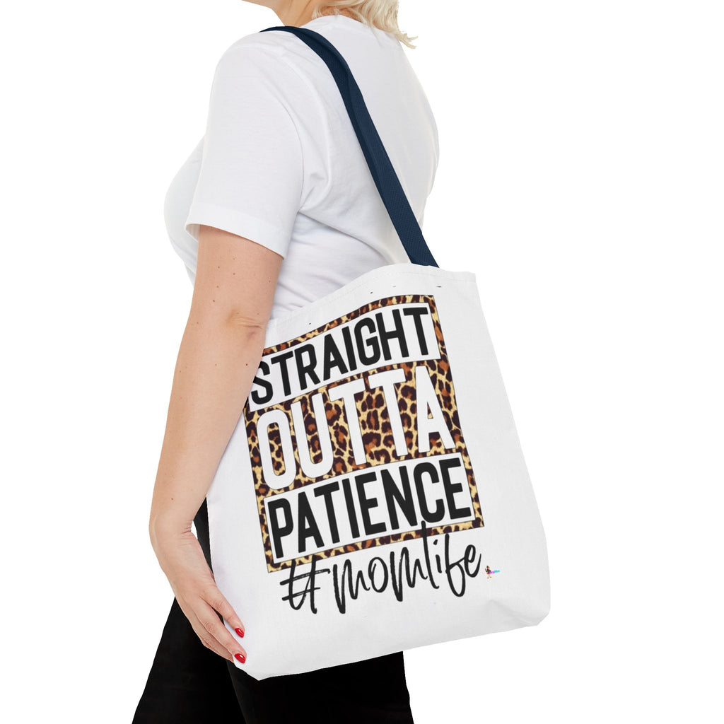 Straight Outta Patience #MomLife  Leopard Tote Bag Funny Mom Gift
