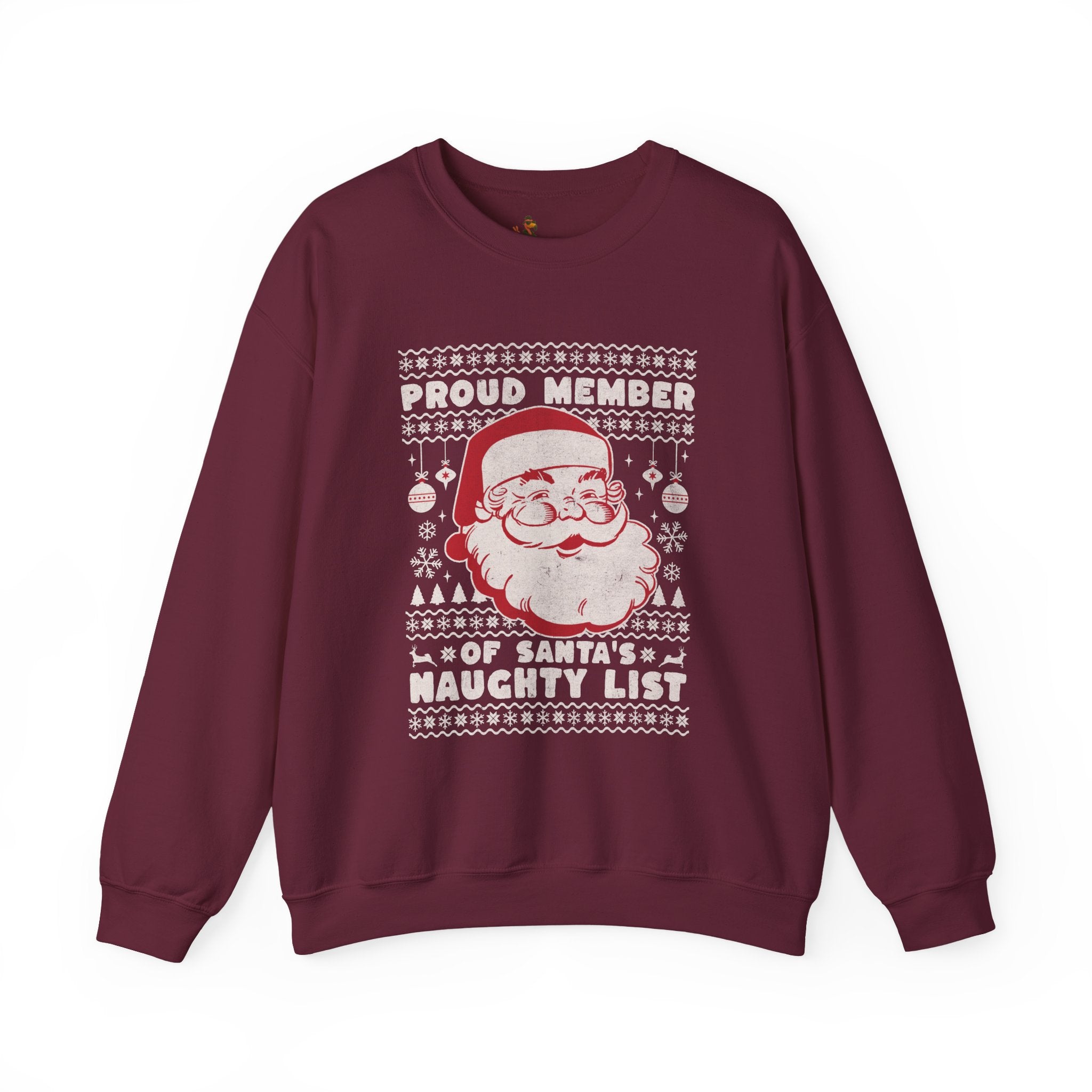 “Proud Member of Santa’s Naughty List” Vintage Santa Ugly Sweater