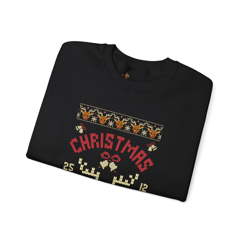 Christmas Sleigh Bells Ring  Retro Reindeer Ugly Sweater Design