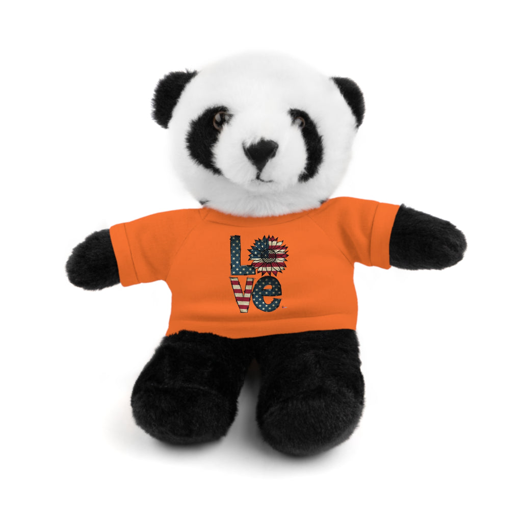 Patriotic 'LOVE' Plush Bear with Tee — Cute Stuffed Animal Gift