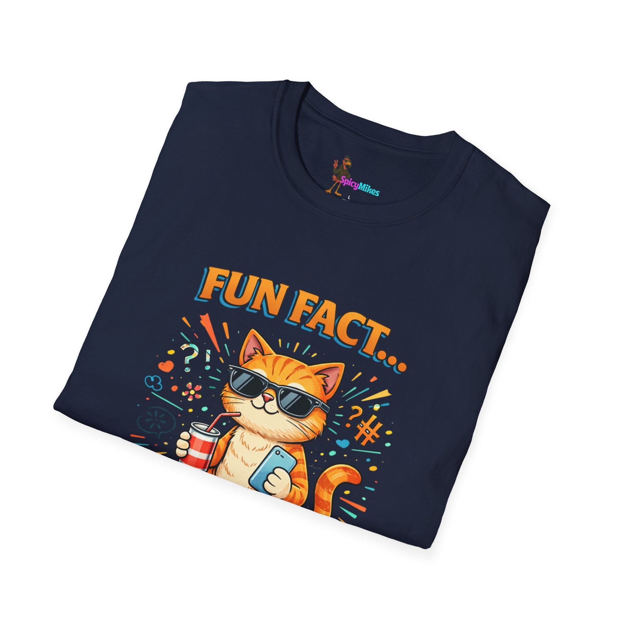 Fun Fact I Don't Care Cat T-Shirt Graphic Tee