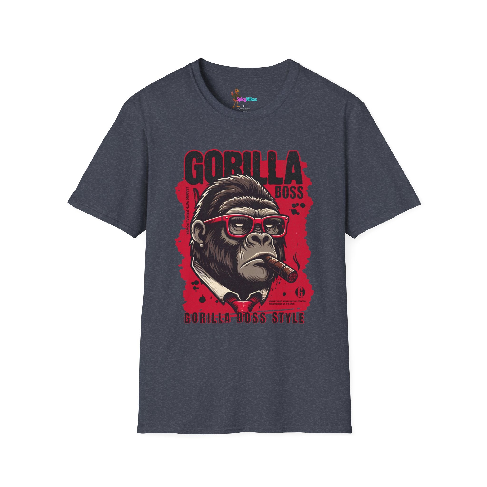 Gorilla Boss Style T-Shirt — Retro Ape with Sunglasses & Cigar Graphic