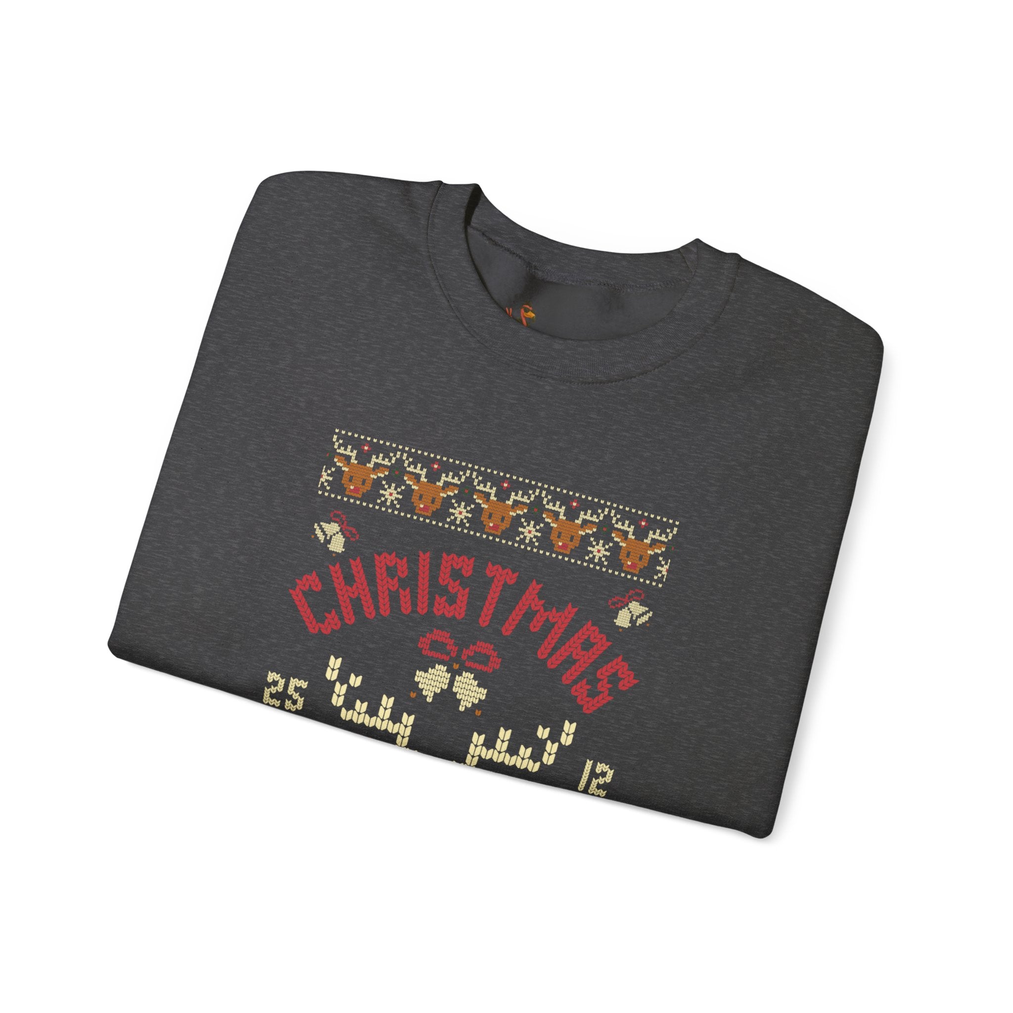 Christmas Sleigh Bells Ring  Retro Reindeer Ugly Sweater Design