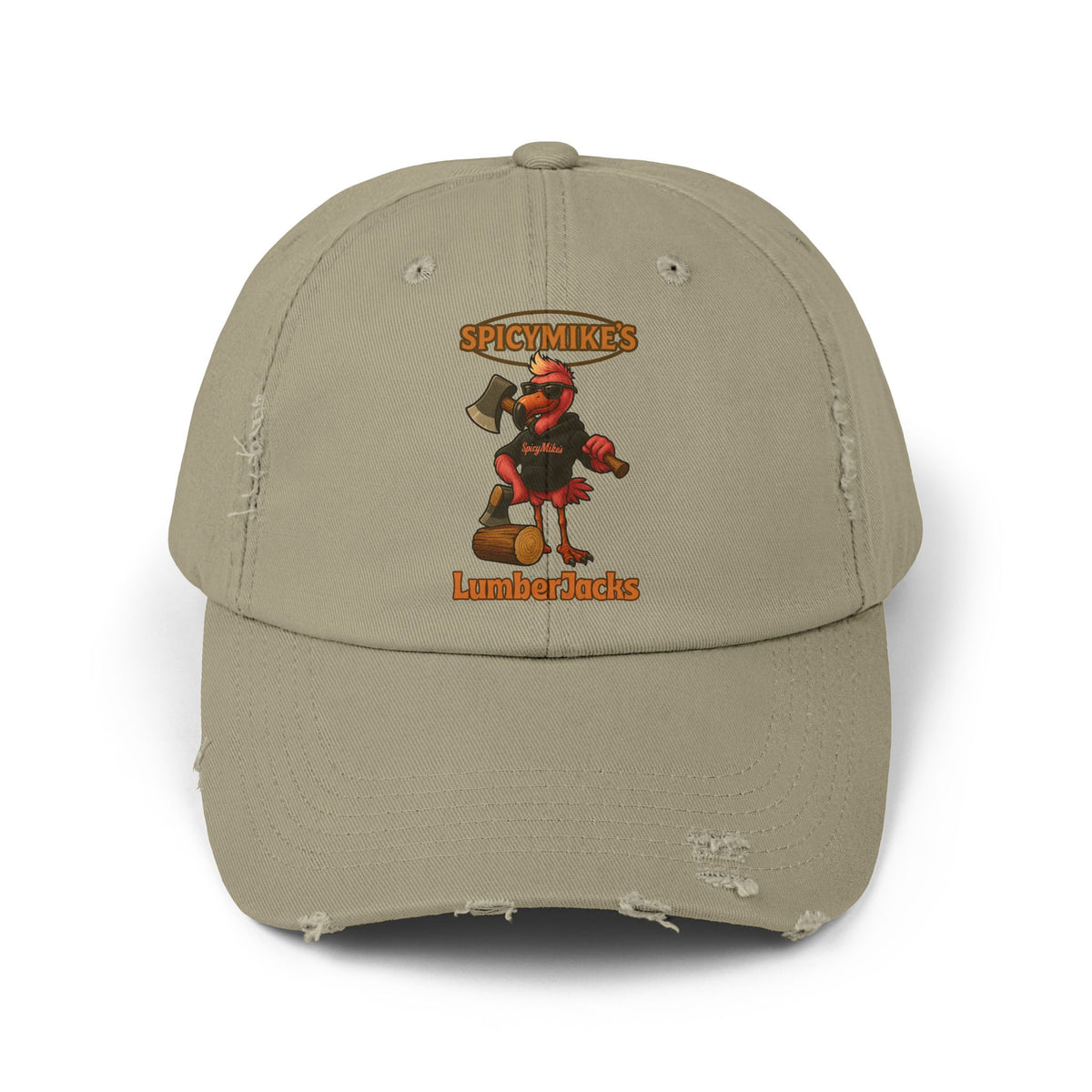 SpicyMike Wood Chop Lumberjack Distressed Cap