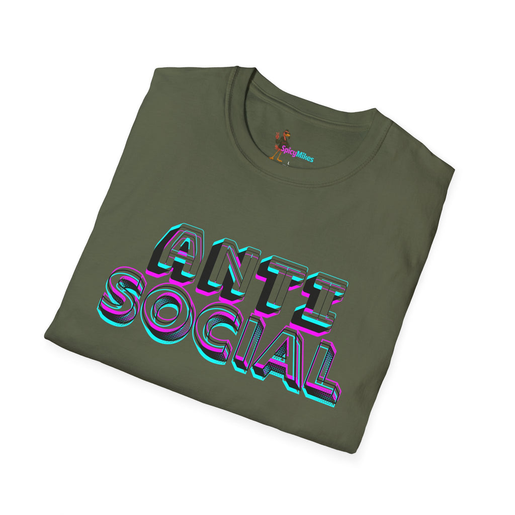 Anti Social Schizm  3D Text Graphic Tee