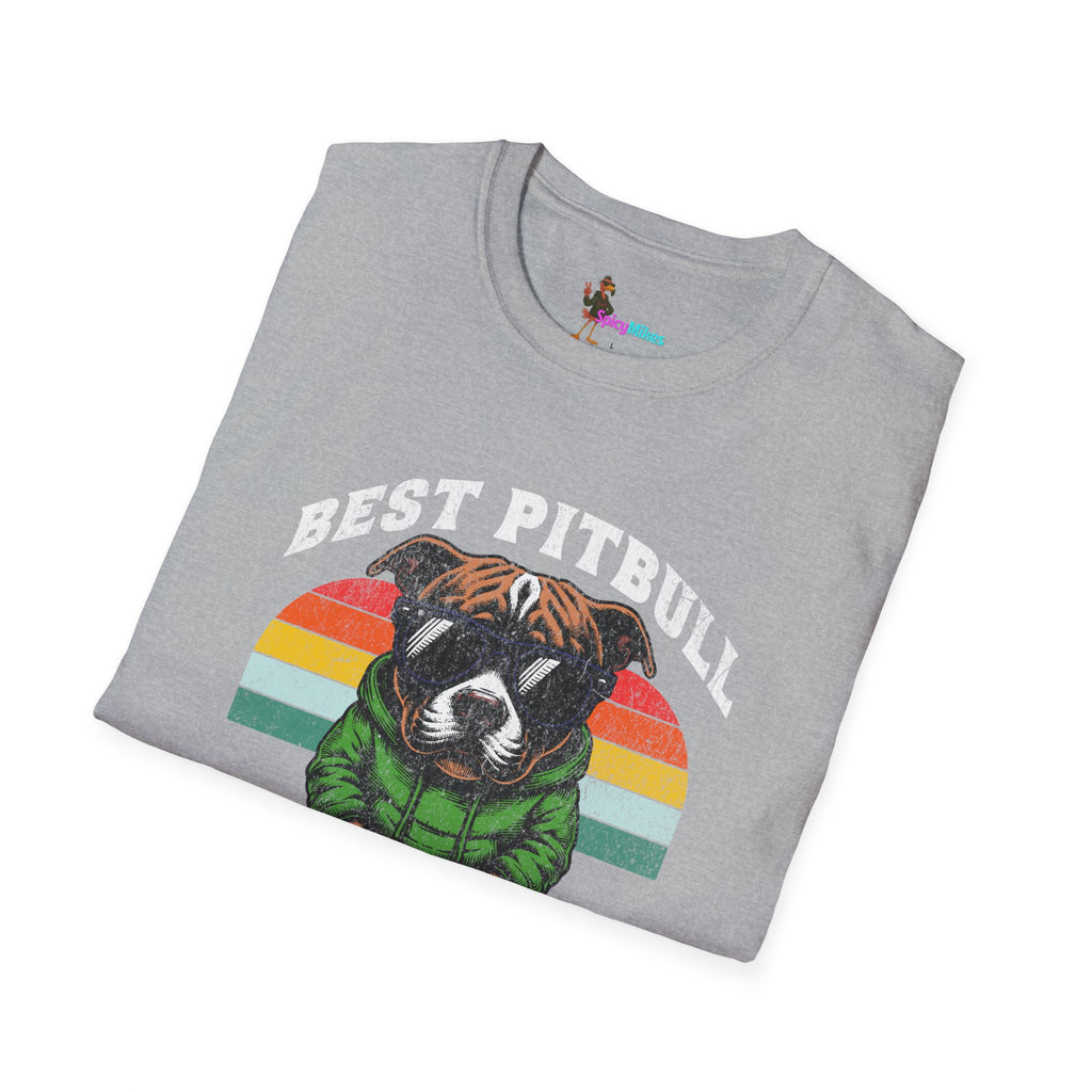 Best Pitbull Dad Ever T-Shirt — Vintage Rainbow Pit Bull Father’s Day Tee
