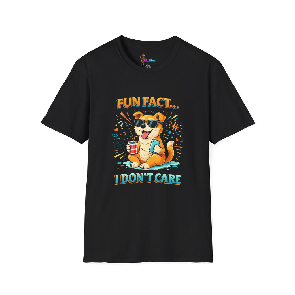 Fun Fact I Don't Care Funny Sunglasses Dog Graphic Tee
