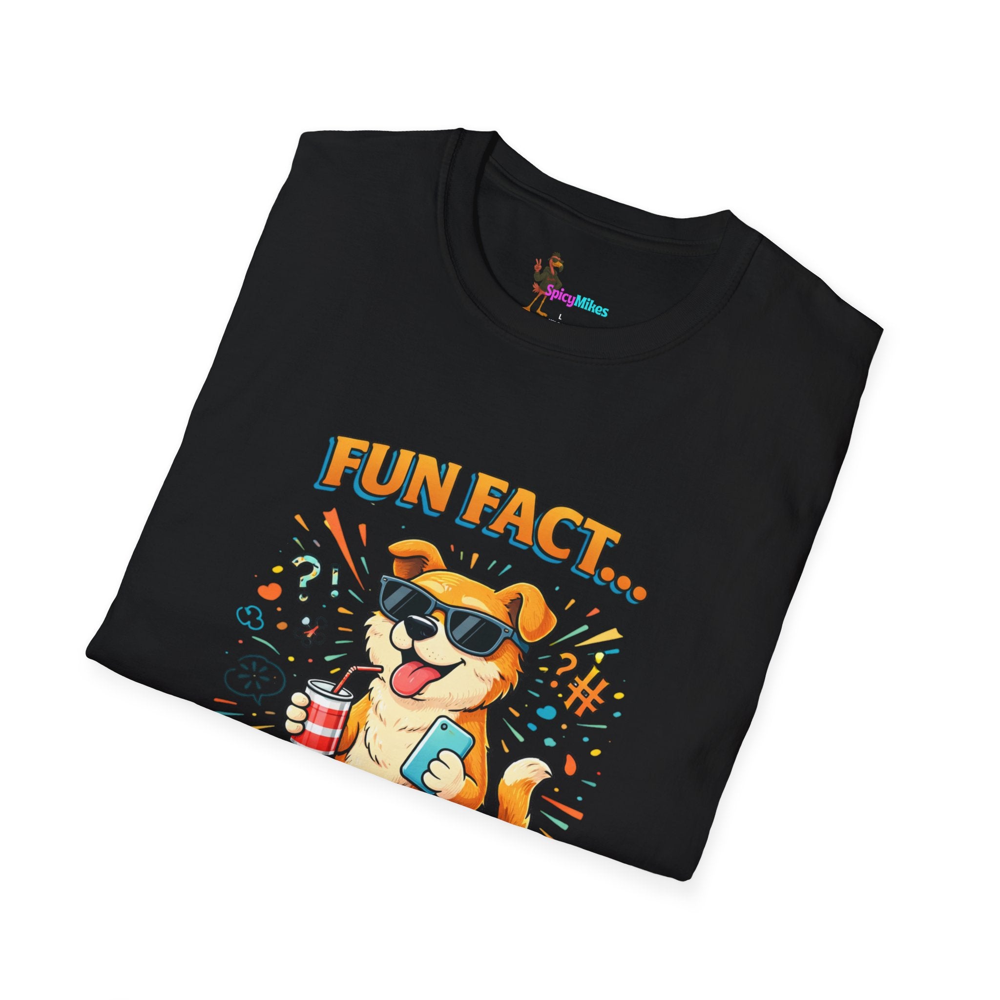 Fun Fact I Don't Care Funny Sunglasses Dog Graphic Tee