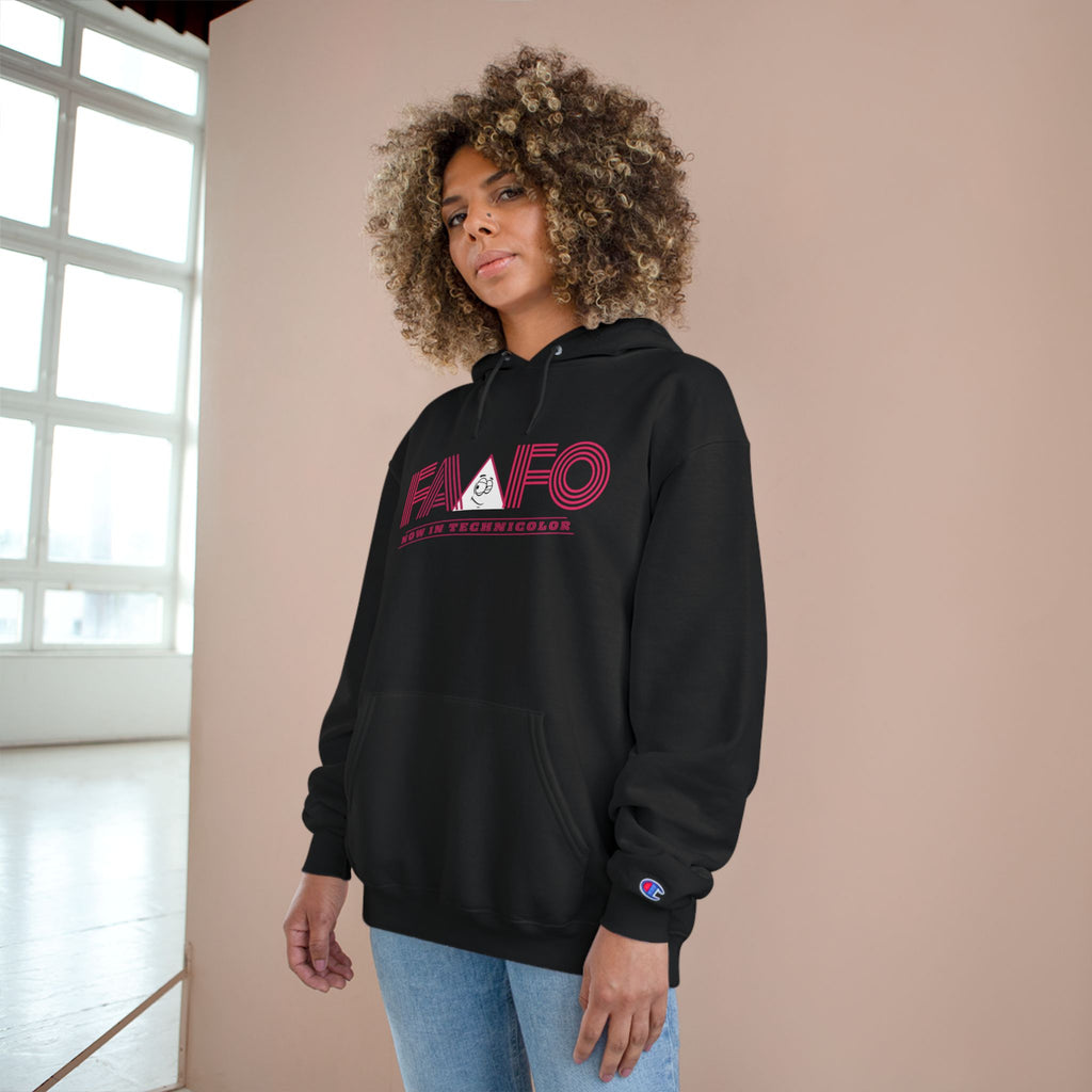 FAAFO Now In Technicolor Simple Champion Pullover Hoodie