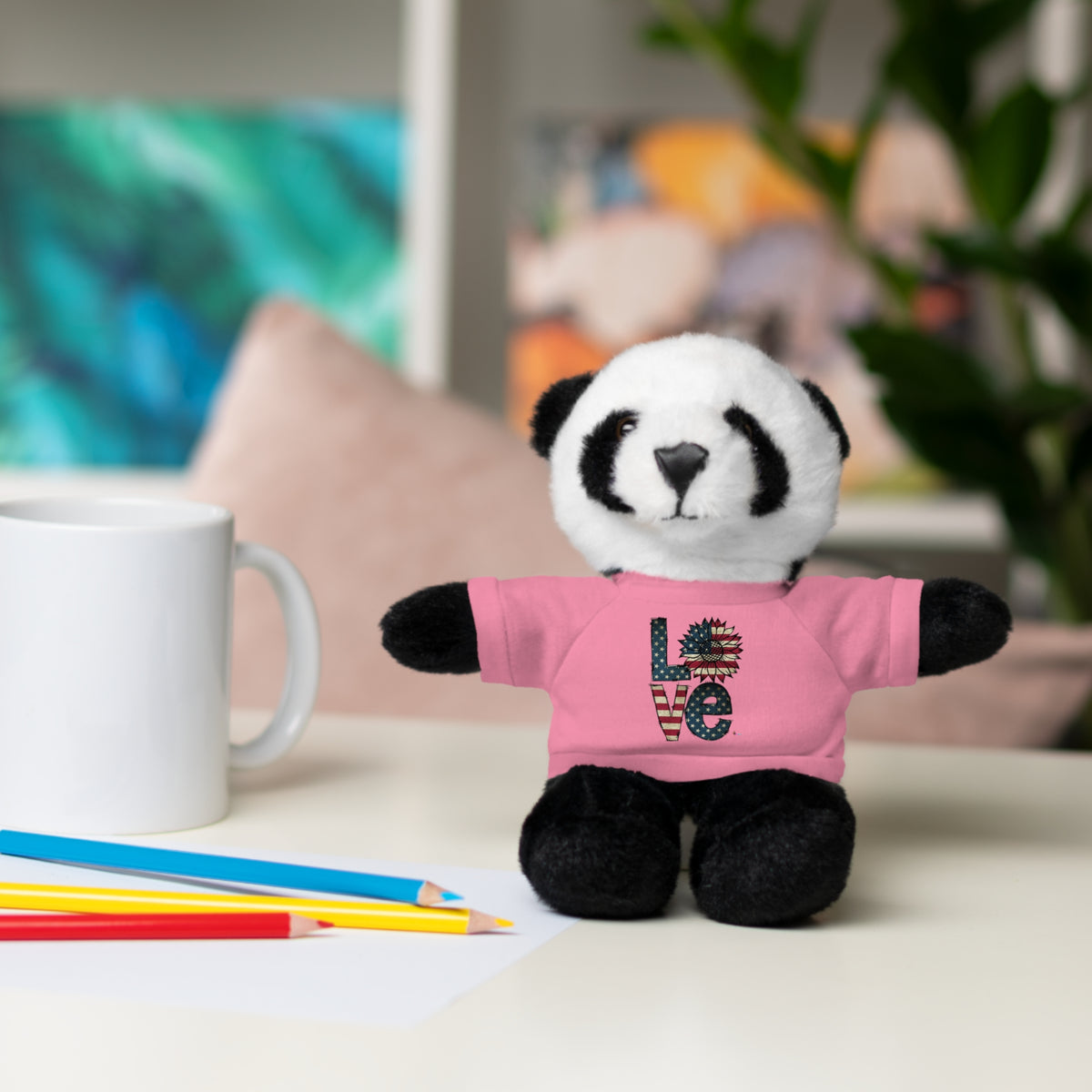 Patriotic 'LOVE' Plush Bear with Tee — Cute Stuffed Animal Gift