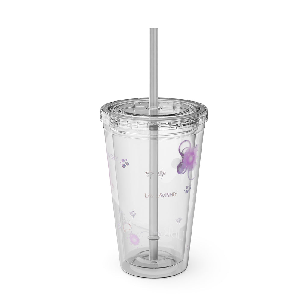 Lavishly Libra Zodiac Sunsplash 16oz Tumbler with Straw