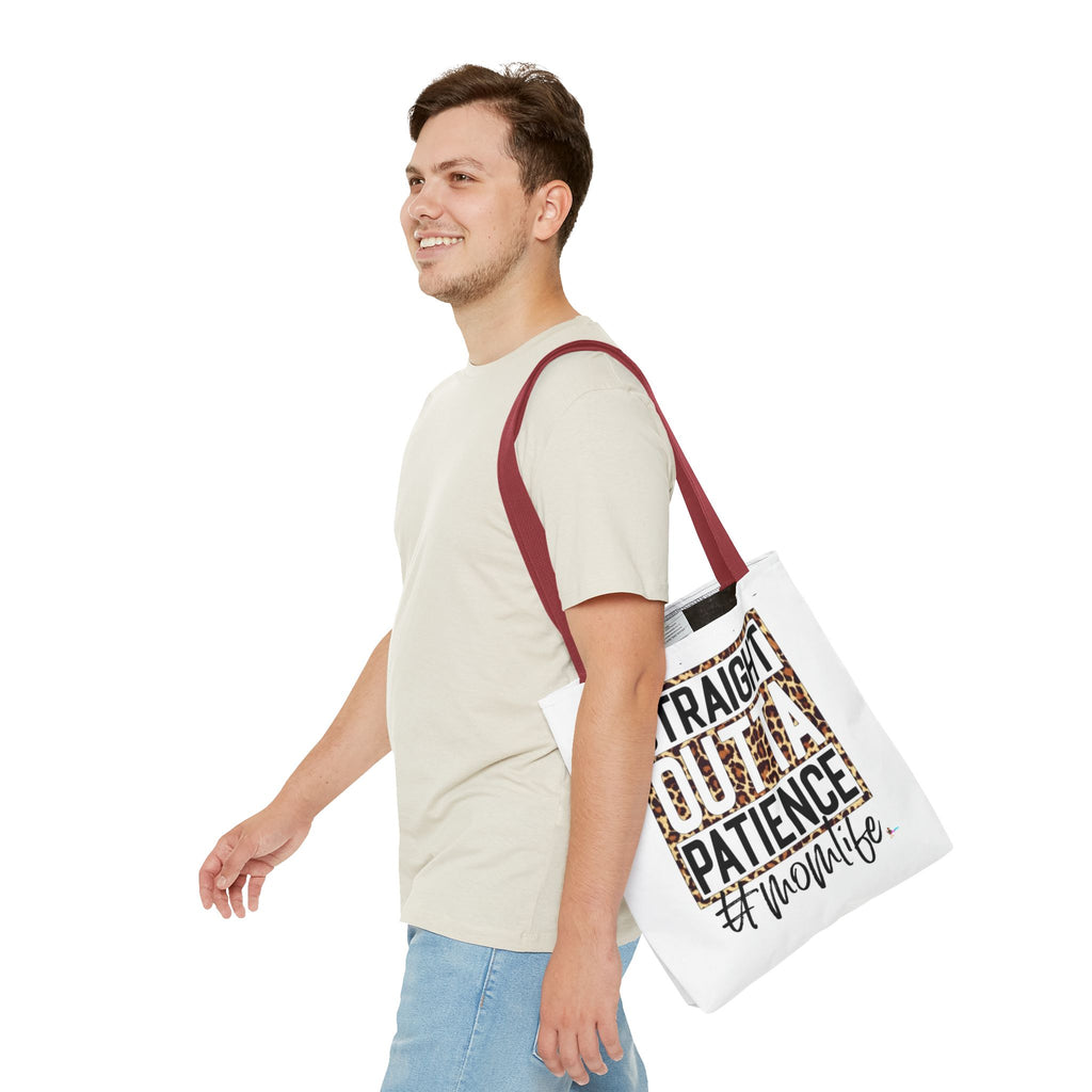Straight Outta Patience #MomLife  Leopard Tote Bag Funny Mom Gift