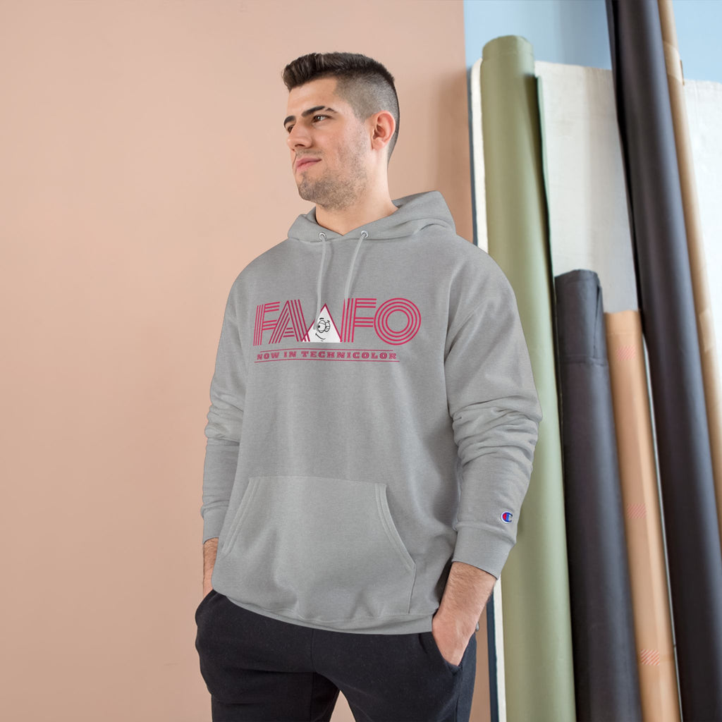 FAAFO Now In Technicolor Simple Champion Pullover Hoodie