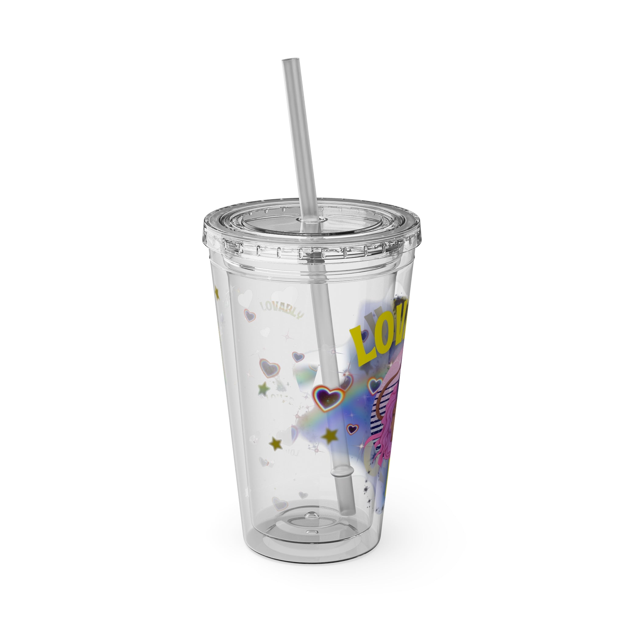 Lovably Leo Zodiac Sunsplash Tumbler with Straw 16oz