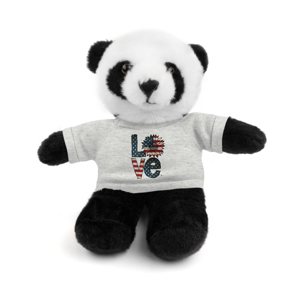 Patriotic 'LOVE' Plush Bear with Tee — Cute Stuffed Animal Gift