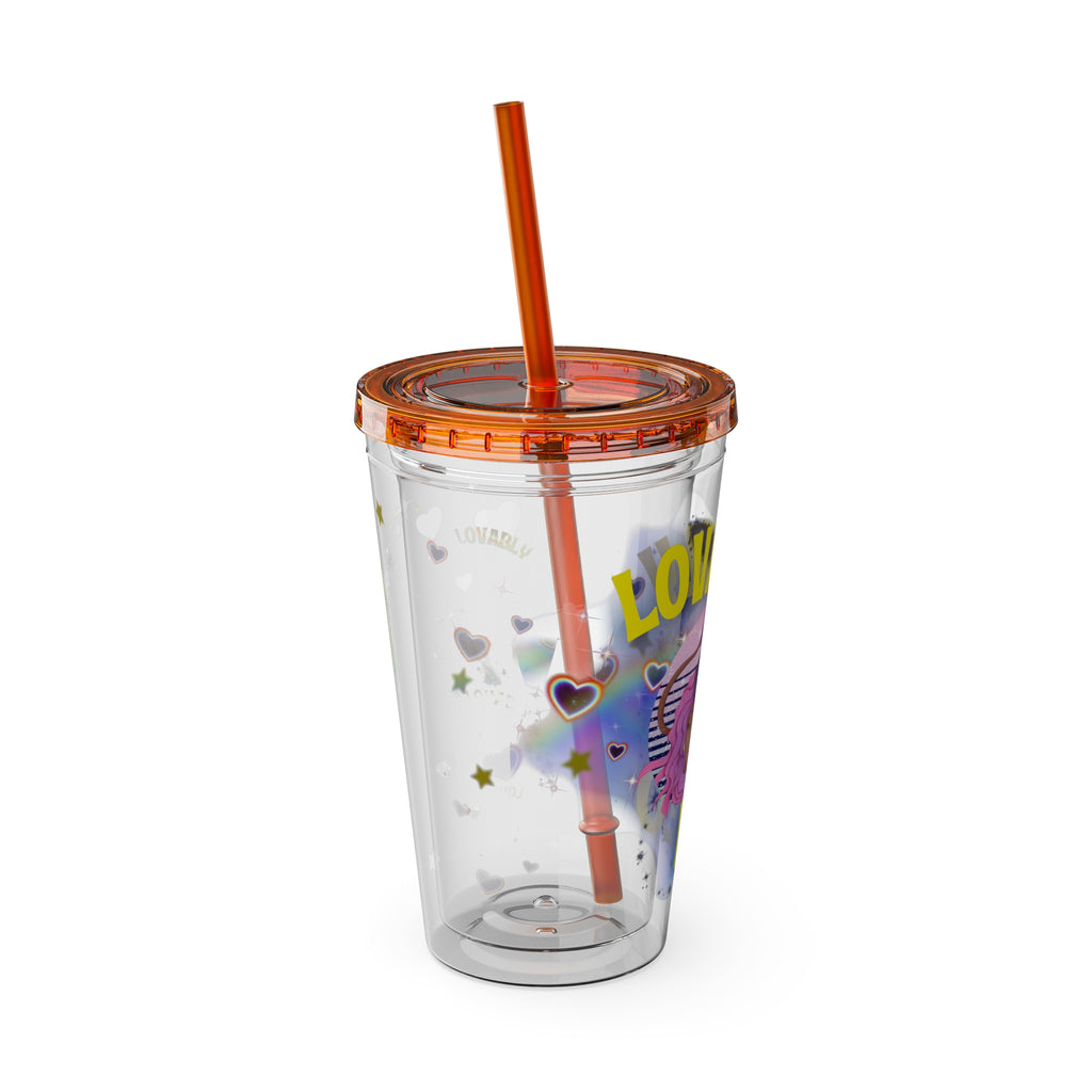 Lovably Leo Zodiac Sunsplash Tumbler with Straw 16oz