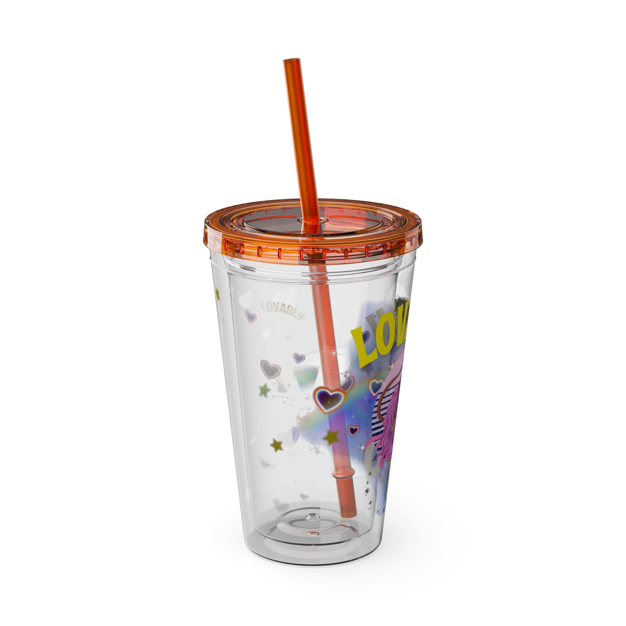Lovably Leo Zodiac Sunsplash Tumbler with Straw 16oz