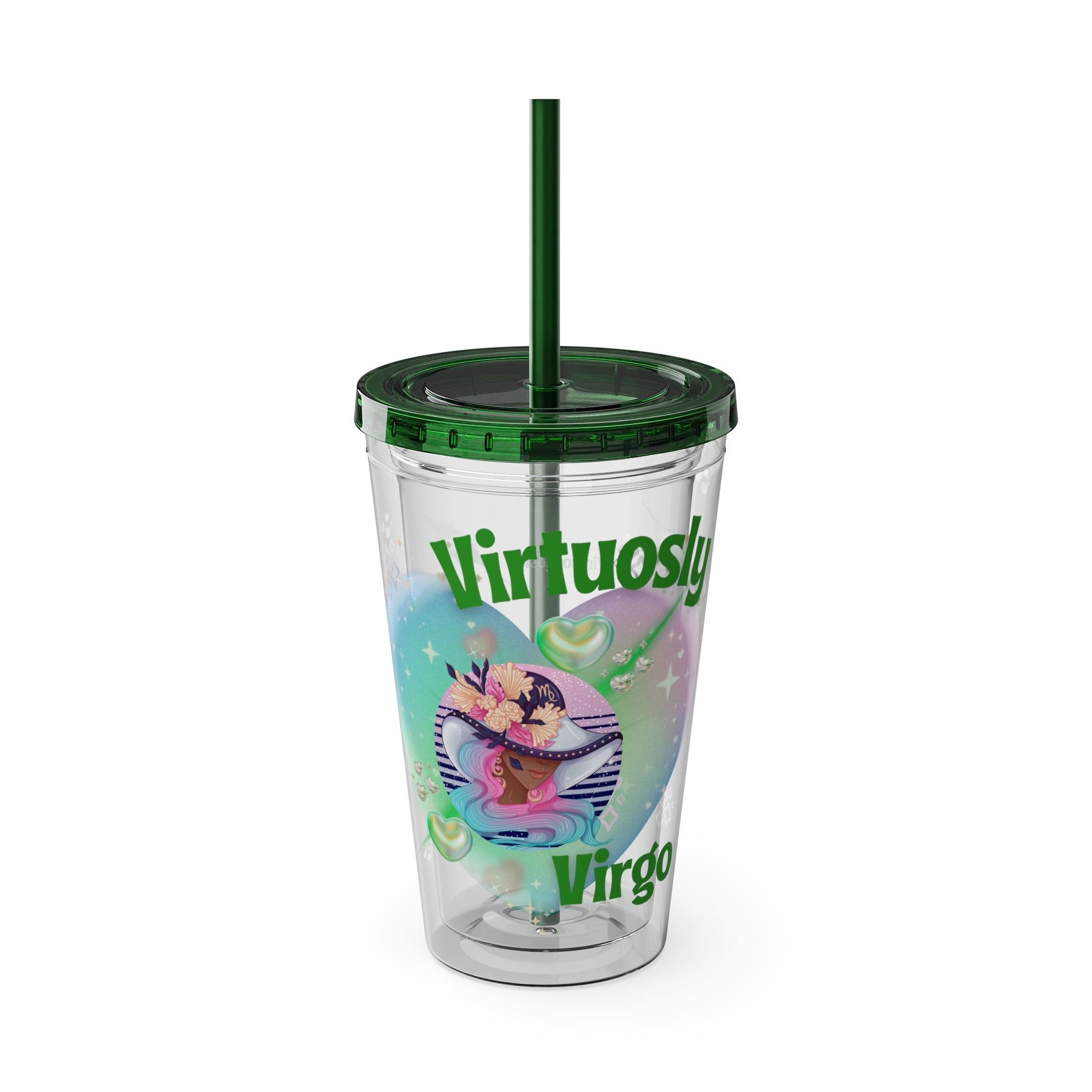 Virtuosly Virgo Zodiac Sunsplash Tumbler with Straw 16oz