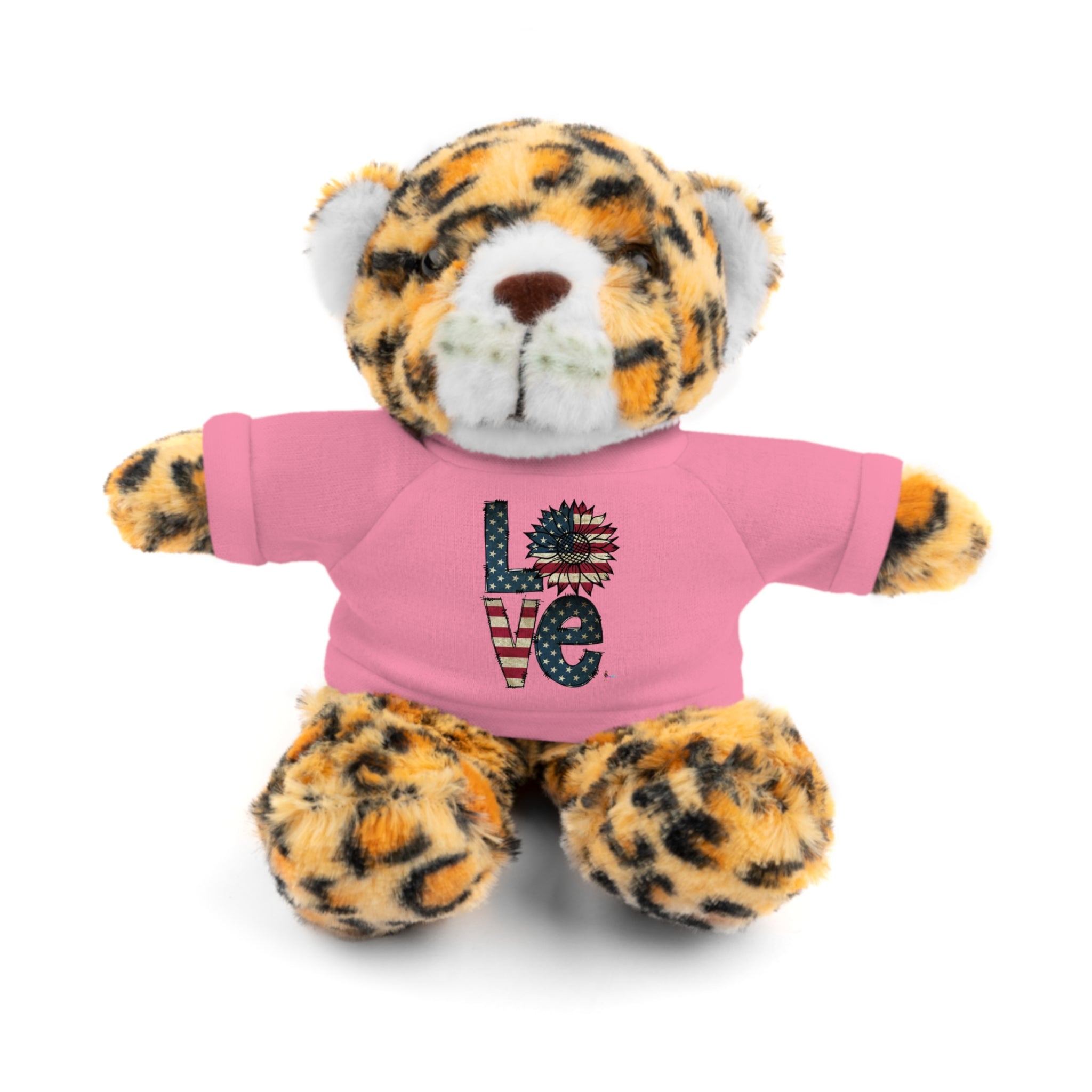 Patriotic 'LOVE' Plush Bear with Tee — Cute Stuffed Animal Gift