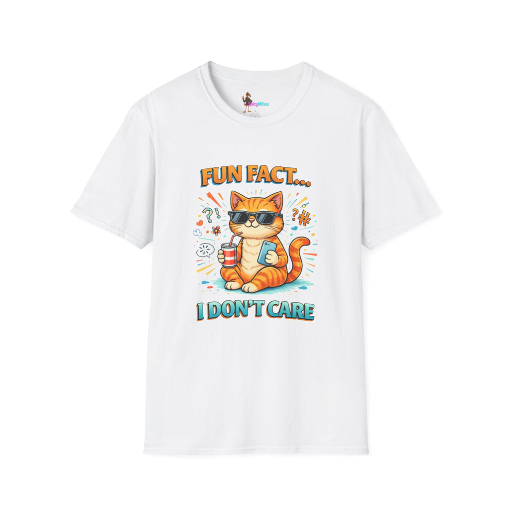 Fun Fact I Don't Care Cat T-Shirt Graphic Tee