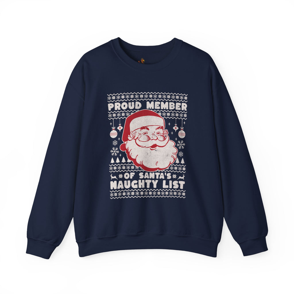 “Proud Member of Santa’s Naughty List” Vintage Santa Ugly Sweater