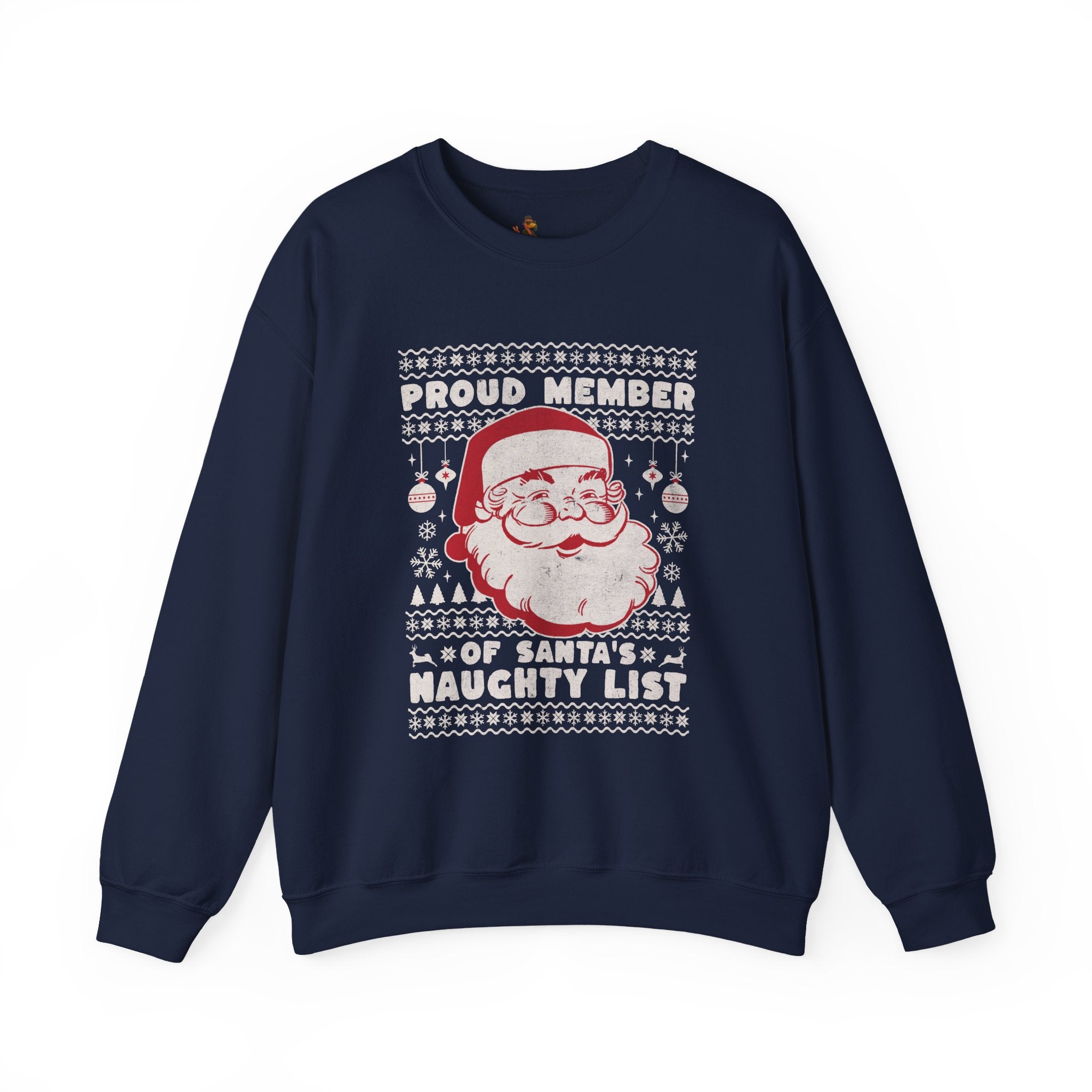 “Proud Member of Santa’s Naughty List” Vintage Santa Ugly Sweater
