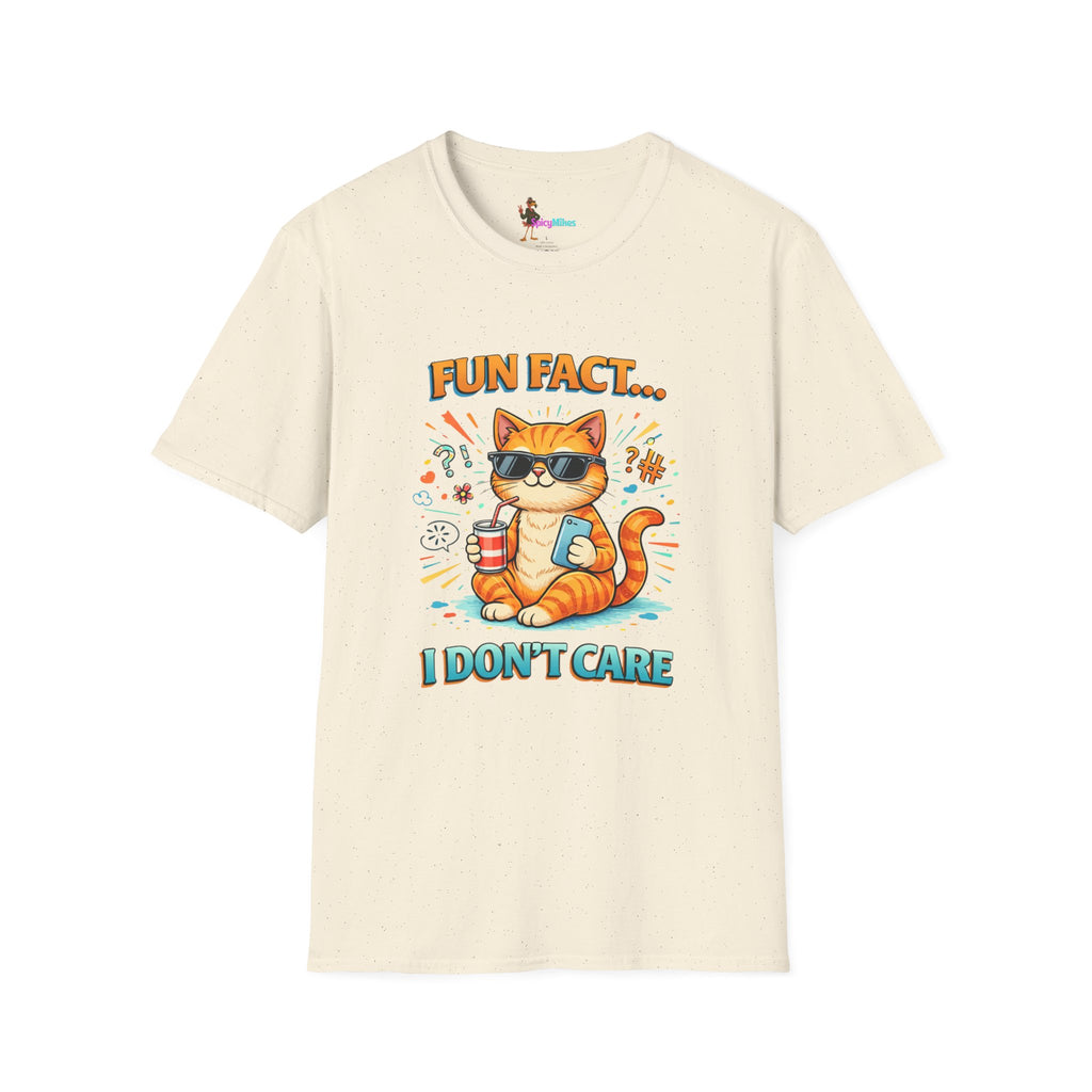 Fun Fact I Don't Care Cat T-Shirt Graphic Tee