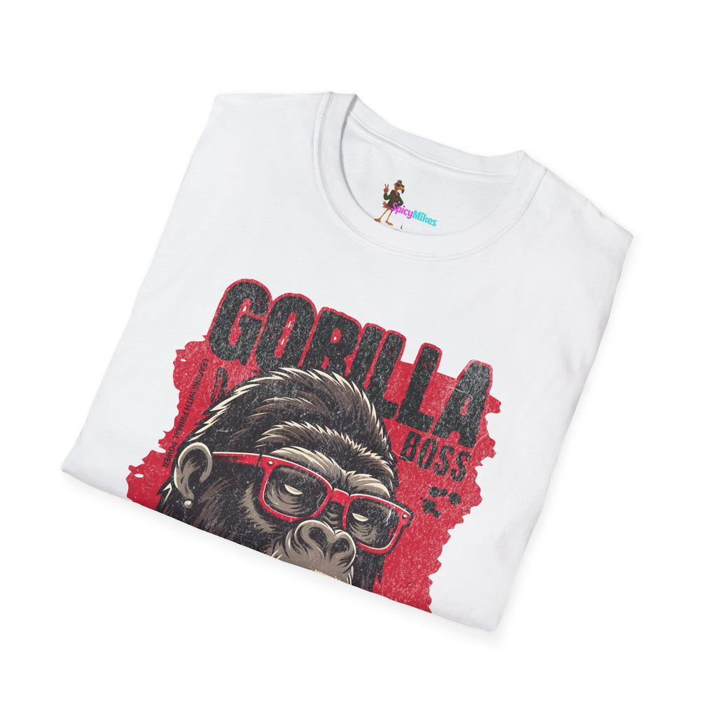 Gorilla Boss Style T-Shirt — Retro Ape with Sunglasses & Cigar Graphic