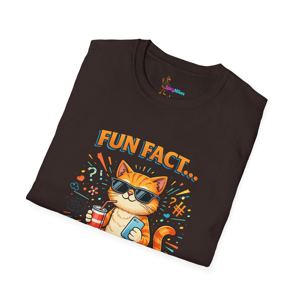 Fun Fact I Don't Care Cat T-Shirt Graphic Tee