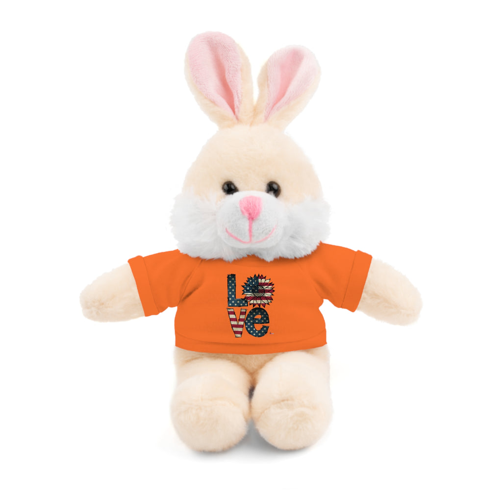 Patriotic 'LOVE' Plush Bear with Tee — Cute Stuffed Animal Gift