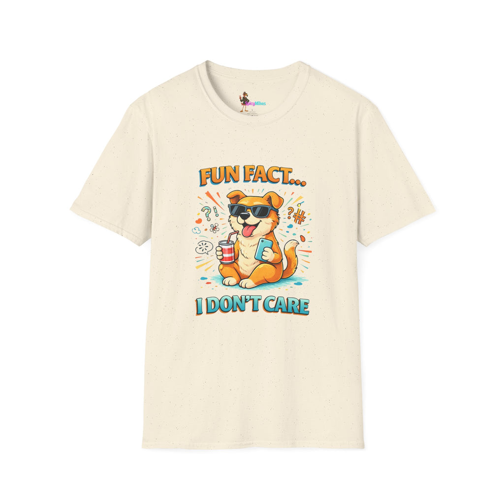 Fun Fact I Don't Care Funny Sunglasses Dog Graphic Tee
