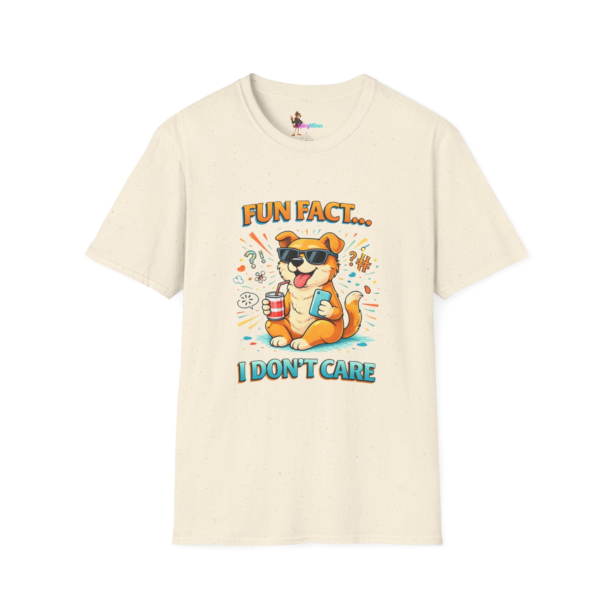 Fun Fact I Don't Care Funny Sunglasses Dog Graphic Tee