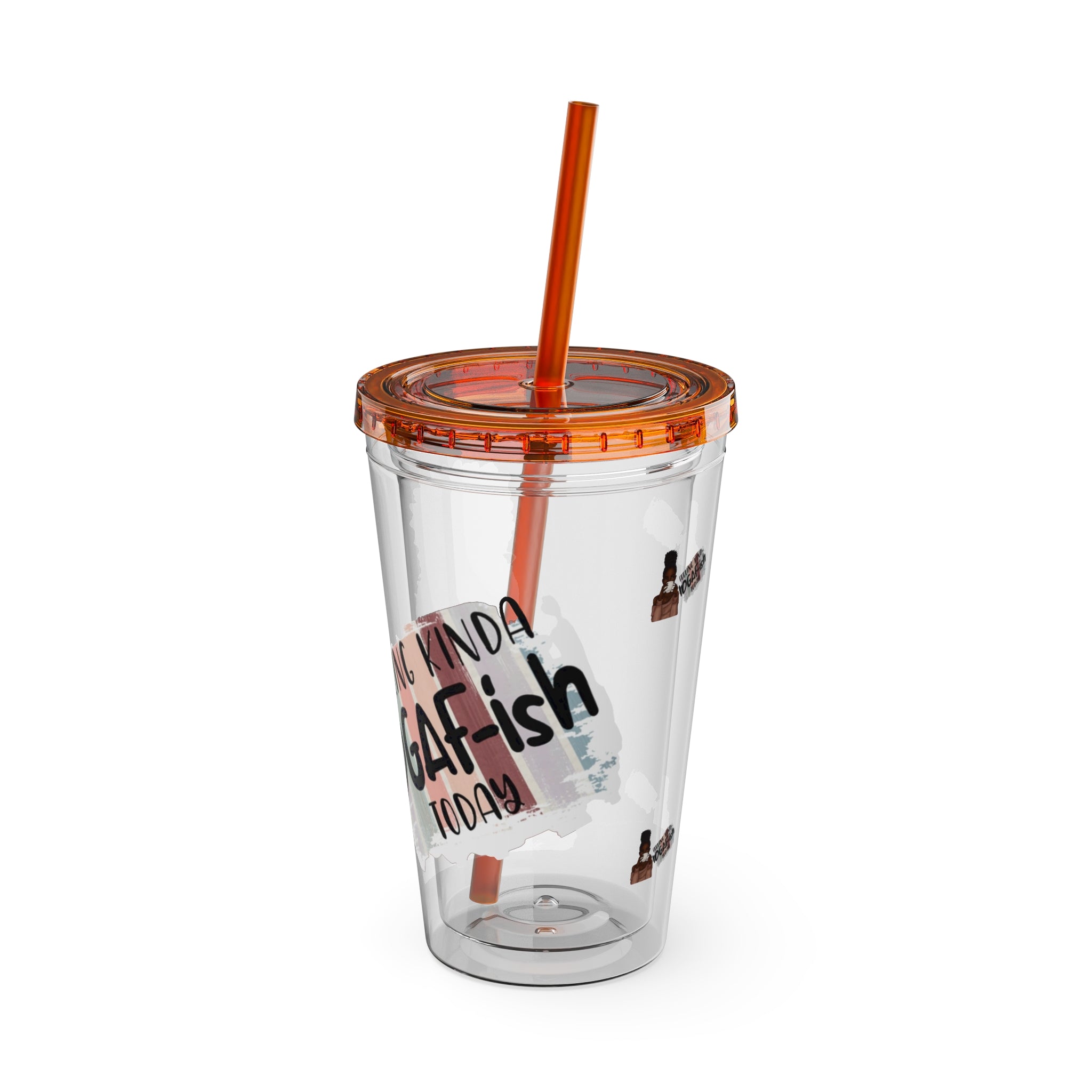 Melanin Magic Feeling Kinda IDGAF-ish Today Sunsplash Tumbler with Straw 16oz