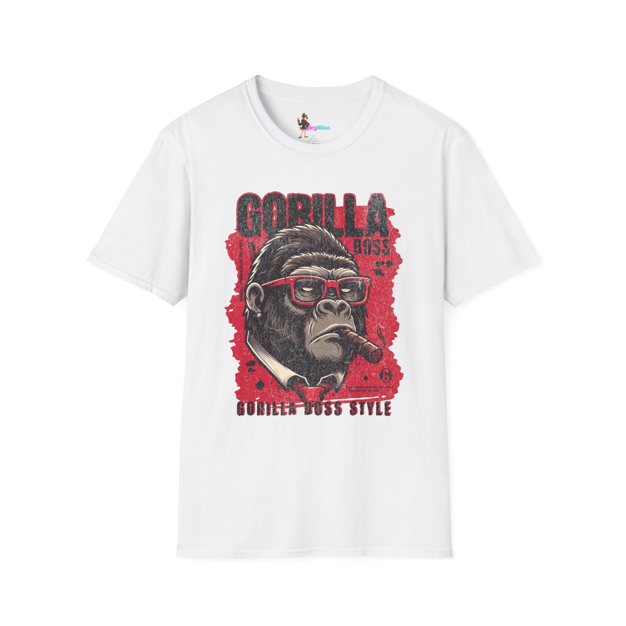 Gorilla Boss Style T-Shirt — Retro Ape with Sunglasses & Cigar Graphic