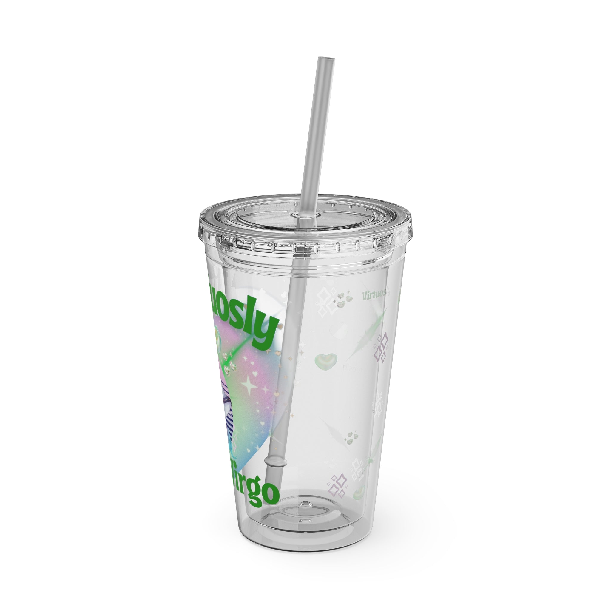 Virtuosly Virgo Zodiac Sunsplash Tumbler with Straw 16oz