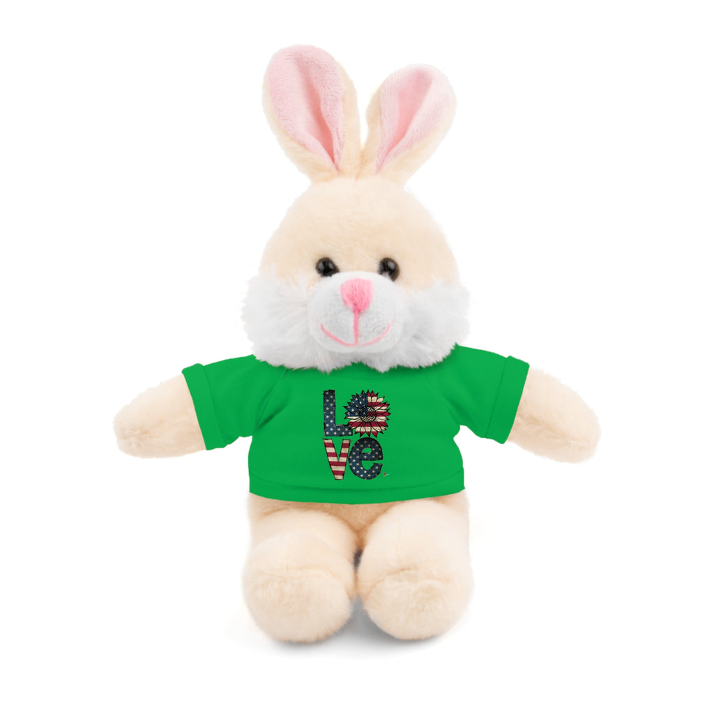Patriotic 'LOVE' Plush Bear with Tee — Cute Stuffed Animal Gift