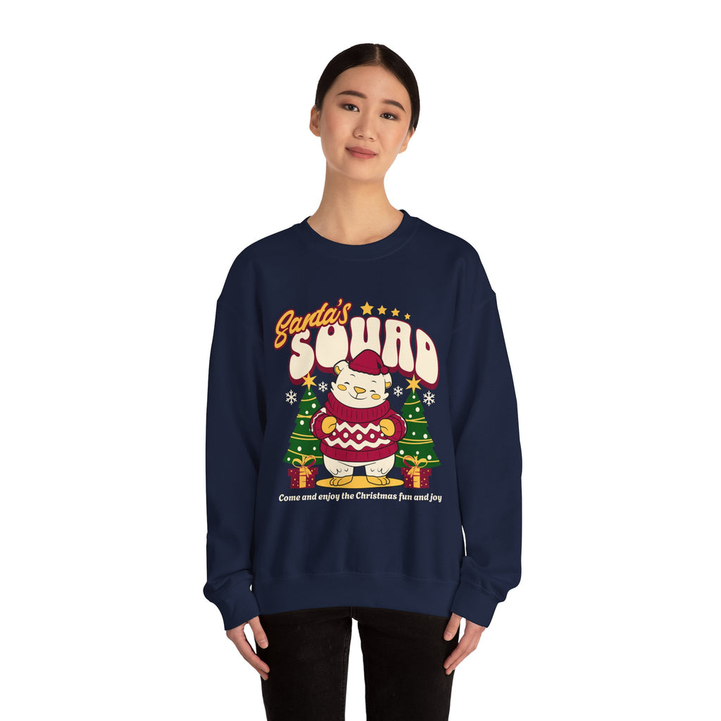 Santa’s Squad Bear bearing gifts Crewneck Ugly Sweatshirt