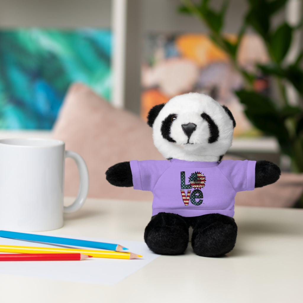 Patriotic 'LOVE' Plush Bear with Tee — Cute Stuffed Animal Gift