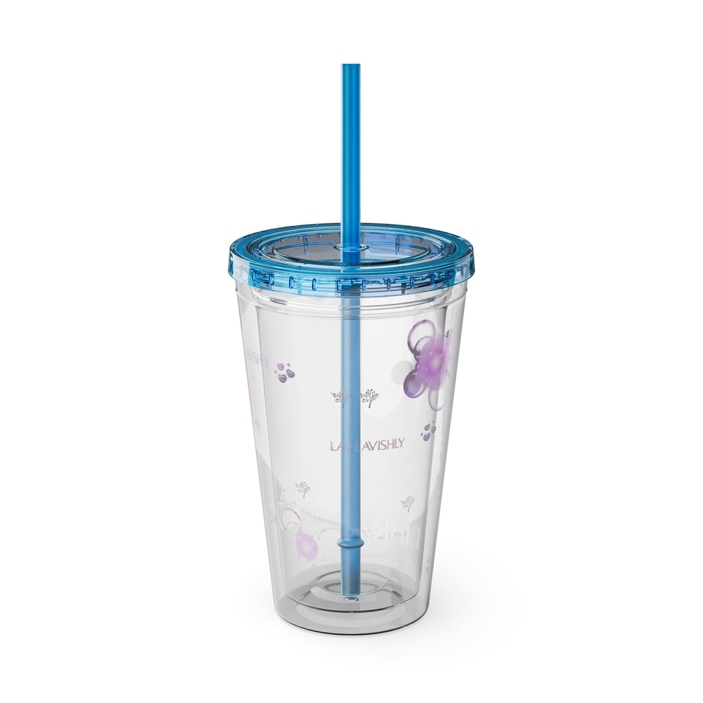 Lavishly Libra Zodiac Sunsplash 16oz Tumbler with Straw