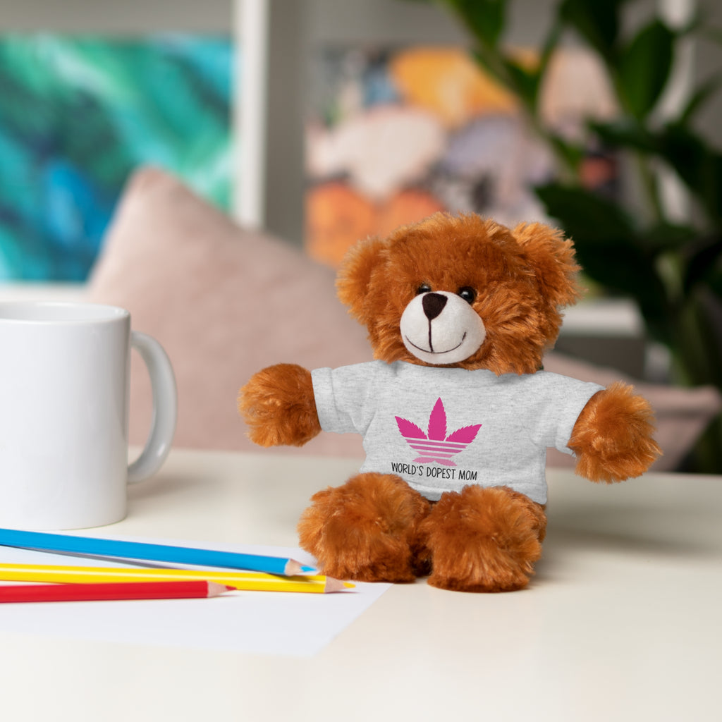 Teddy Bear – "World's Dopest Mom" Adult Plush with Tee for 420 moms
