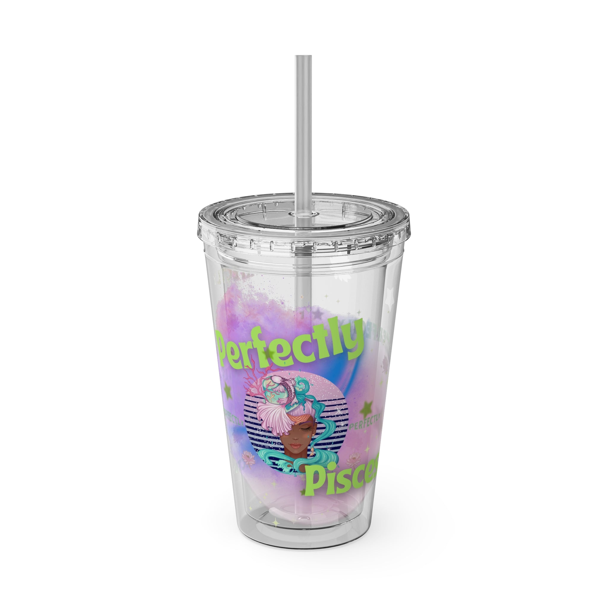 Perfectly Pisces Zodiac Sunsplash Tumbler with Straw, 16oz