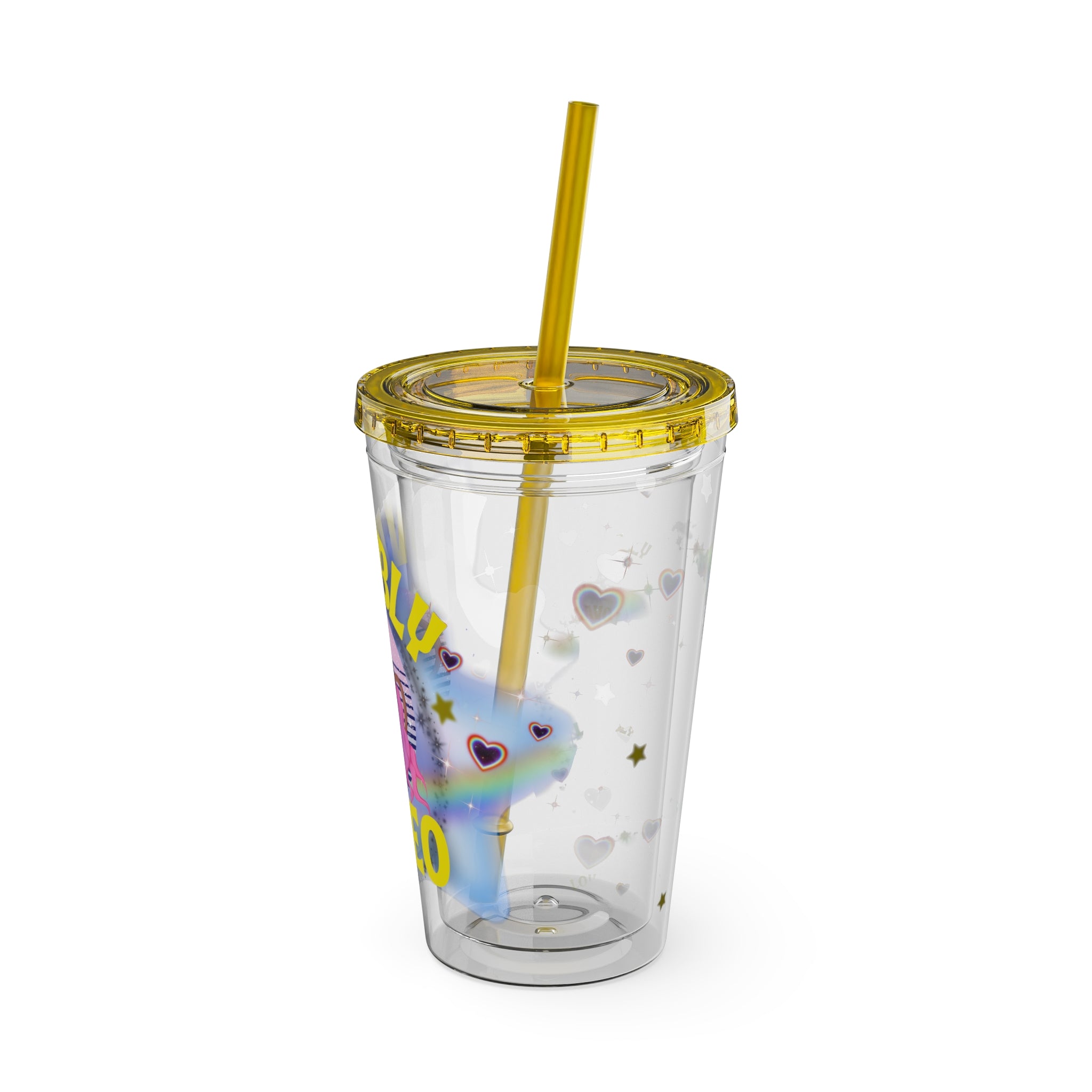 Lovably Leo Zodiac Sunsplash Tumbler with Straw 16oz