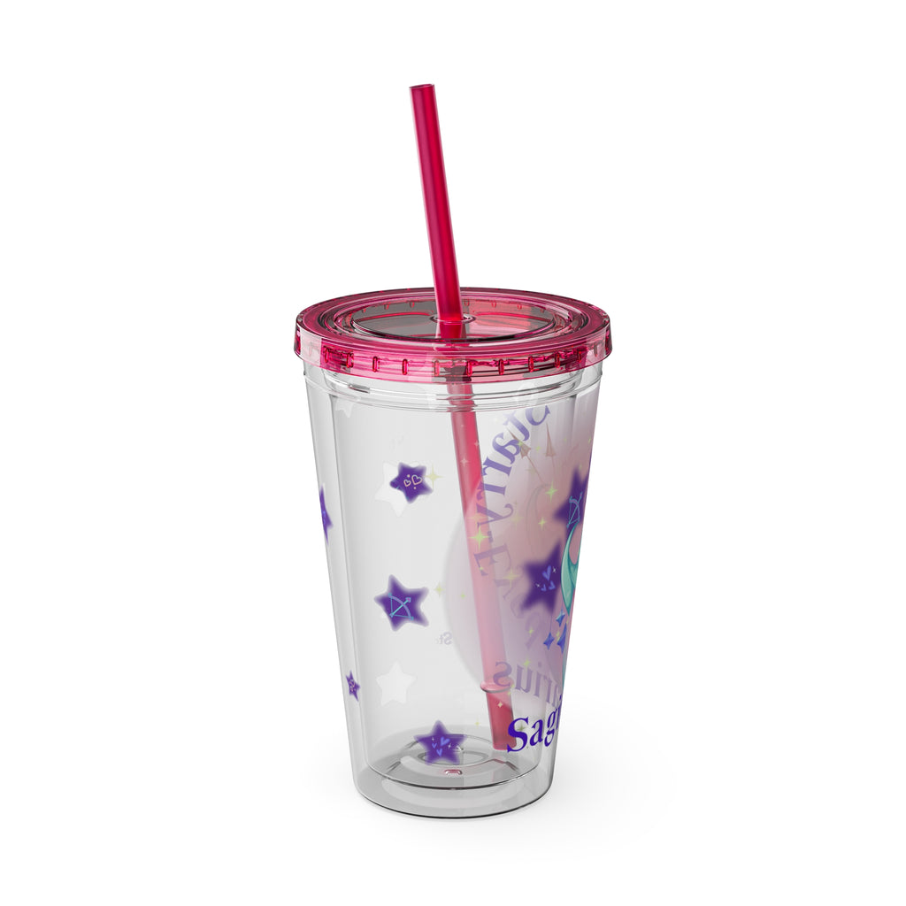 Starry-Eyed Sagittarius Zodiac Sunsplash Tumbler 16oz