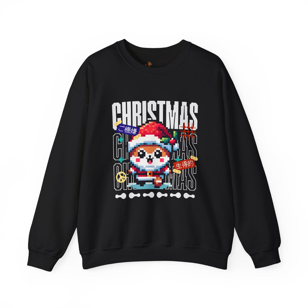 Christmas Pixel Shiba Inu Crewneck Ugly Sweatshirt