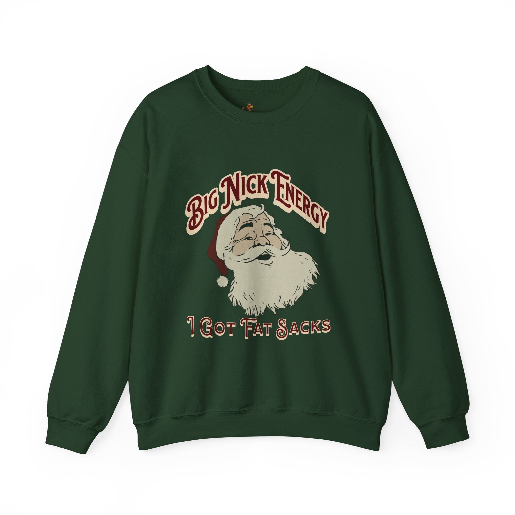“Big Nick Energy: I Got Fat Sacks” Retro Santa Holiday Sweater